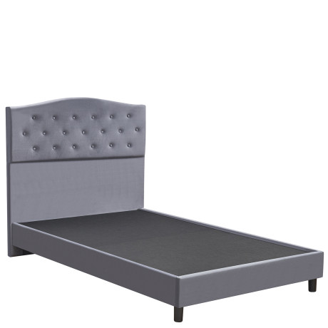 Κρεβάτι Ημίδιπλο ArteLibre JUNIPER Γκρι Ύφασμα 209x132x125cm (Στρώμα 120x200cm)