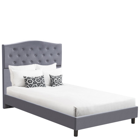 Κρεβάτι Ημίδιπλο ArteLibre JUNIPER Γκρι Ύφασμα 209x132x125cm (Στρώμα 120x200cm)