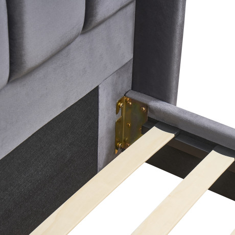 Κρεβάτι Υπέρδιπλο ArteLibre SEDONA Γκρι Ύφασμα 216x176x110cm (Στρώμα 160x200cm)