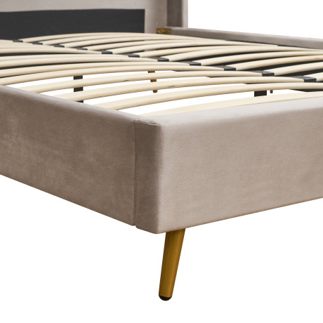 Κρεβάτι Υπέρδιπλο ArteLibre SEDONA Μπεζ Ύφασμα 216x176x110cm (Στρώμα 160x200cm)