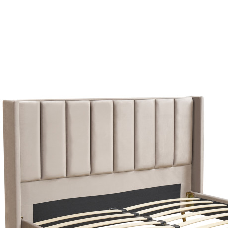 Κρεβάτι Υπέρδιπλο ArteLibre SEDONA Μπεζ Ύφασμα 216x176x110cm (Στρώμα 160x200cm)