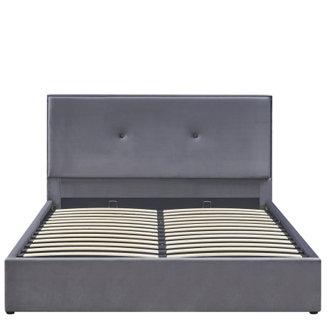 Κρεβάτι Υπέρδιπλο ArteLibre YUMA Γκρι Ύφασμα 214x1170x10cm (Στρώμα 160x200cm)