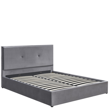 Κρεβάτι Υπέρδιπλο ArteLibre YUMA Γκρι Ύφασμα 214x1170x10cm (Στρώμα 160x200cm)