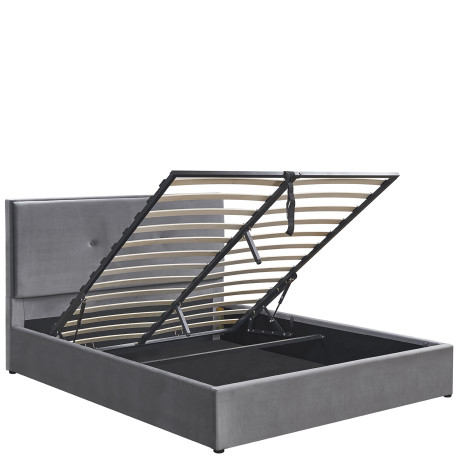 Κρεβάτι Υπέρδιπλο ArteLibre YUMA Γκρι Ύφασμα 214x1170x10cm (Στρώμα 160x200cm)