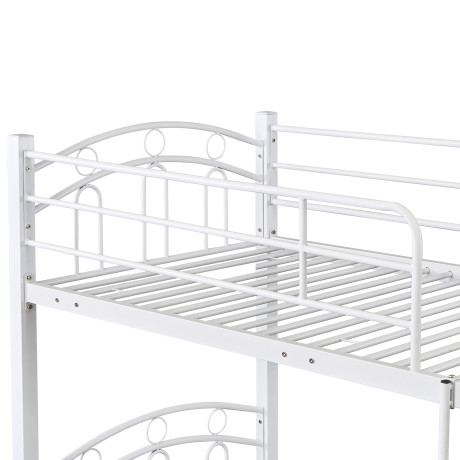 Κουκέτα ArteLibre KETCHUM Λευκό Μέταλλο 201x98x159cm (Στρώματα 90x190cm)