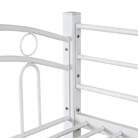 Κουκέτα ArteLibre KETCHUM Λευκό Μέταλλο 201x98x159cm (Στρώματα 90x190cm)