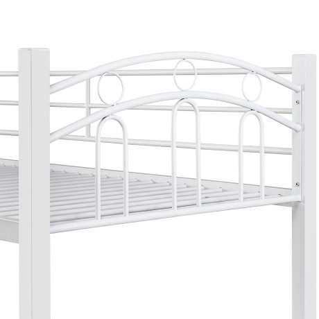 Κουκέτα ArteLibre KETCHUM Λευκό Μέταλλο 201x98x159cm (Στρώματα 90x190cm)