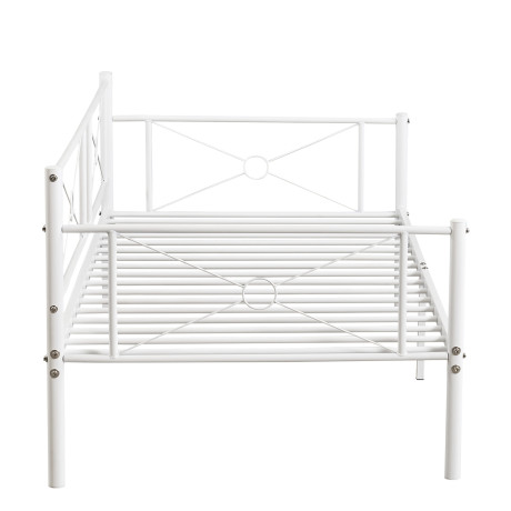 Καναπές Κρεβάτι ArteLibre CIMARRON Λευκό Μέταλλο 197.5x96x75cm (Στρώμα 90x190cm)