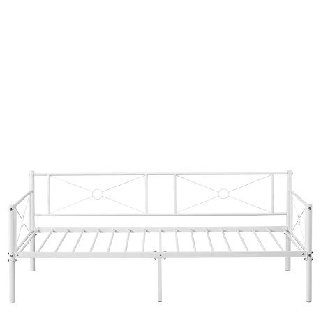 Καναπές Κρεβάτι ArteLibre CIMARRON Λευκό Μέταλλο 197.5x96x75cm (Στρώμα 90x190cm)