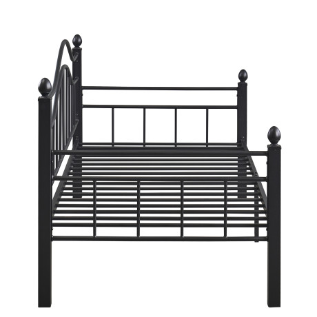 Καναπές Κρεβάτι ArteLibre PECOS Μαύρο Μέταλλο 200x98x99cm (Στρώμα 90x190cm)