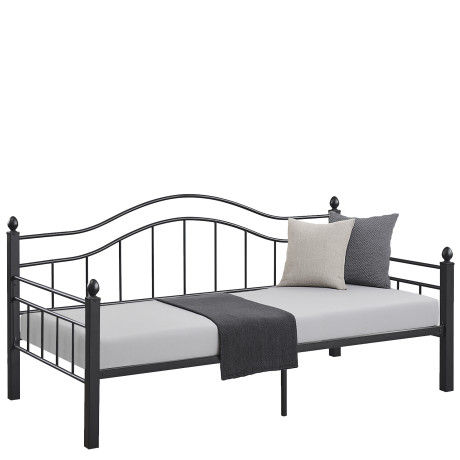 Καναπές Κρεβάτι ArteLibre PECOS Μαύρο Μέταλλο 200x98x99cm (Στρώμα 90x190cm)