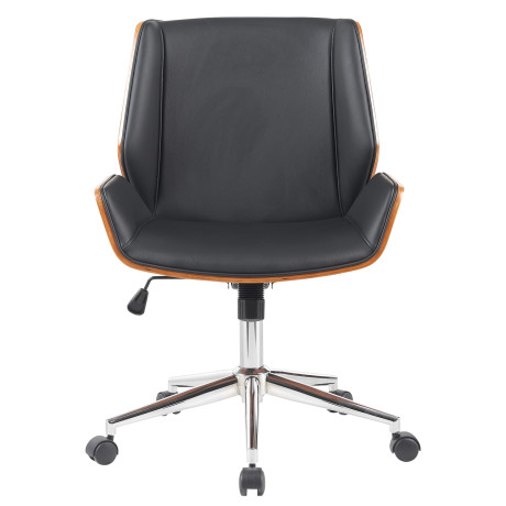 Καρέκλα Γραφείου ArteLibre ZAREK Μαύρο/Καφέ Ξύλο/PU/Αλουμίνιο 61x66.5x88.5-98m