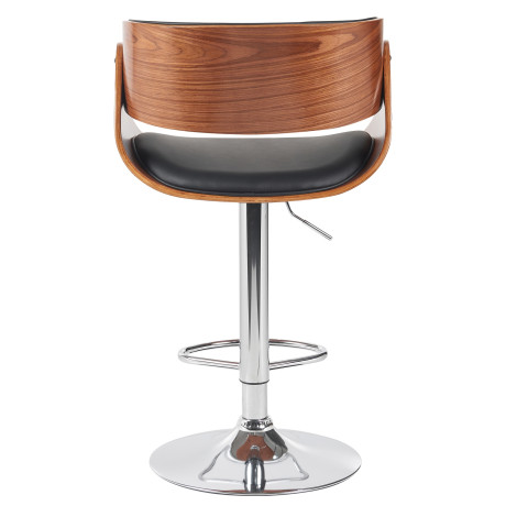 Σκαμπό Bar ArteLibre VORIAN Μαύρο/Καφέ Ξύλο/PU/Αλουμίνιο 52x55x87-108cm