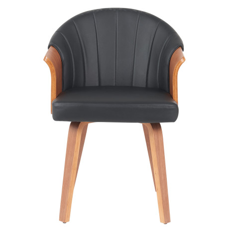 Καρέκλα Τραπεζαρίας ArteLibre CASSIAN Μαύρο/Καφέ Ξύλο/PU 55x58x78cm