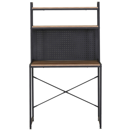 Γραφείο ArteLibre OSWELL Με Ράφια Μαύρο/Δρυς Μέταλλο/Μοριοσανίδα 84x50x148.5cm