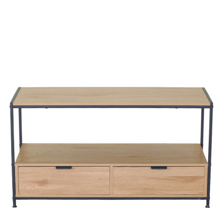 Τραπεζάκι Σαλονιού ArteLibre WEXLEY Δρυς/Μαύρο Μοριοσανίδα/Μέταλλο 100x40x50cm