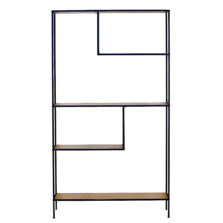 Βιβλιοθήκη ArteLibre YARWOOD Δρυς/Μαύρο Μοριοσανίδα/Μέταλλο 100x33x178cm