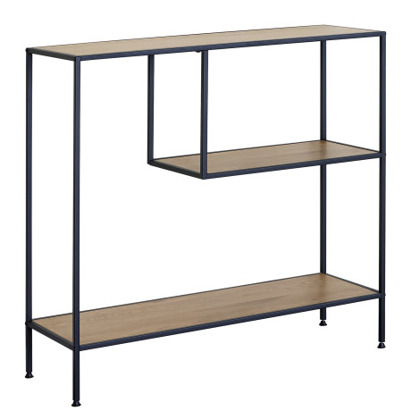 Βιβλιοθήκη ArteLibre YARWOOD Δρυς/Μαύρο Μοριοσανίδα/Μέταλλο 100x33x96cm