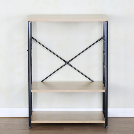 Ραφιέρα Κουζίνας ArteLibre FAIRWYN Δρυς/Μαύρο Μοριοσανίδα/Μέταλλο 60x40x82cm