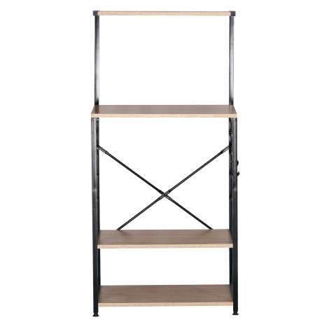 Ραφιέρα Κουζίνας ArteLibre GRANTHAM Δρυς/Μαύρο Μοριοσανίδα/Μέταλλο 60x40x123cm