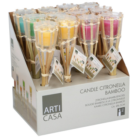 Κερί Πυρσός Citronella Μπαμπού Σε 6 Χρώματα ARTI CASA