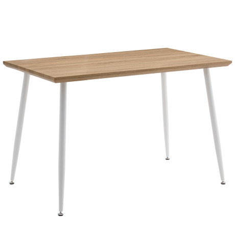 Τραπέζι Τραπεζαρίας ArteLibre MINOS Sonoma/Λευκό Μέταλλο/Μοριοσανίδα 120x70x75cm