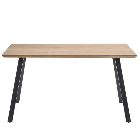 Τραπέζι Τραπεζαρίας ArteLibre ADONIS Sonoma/Μαύρο Μέταλλο/Μοριοσανίδα 140x80x76cm