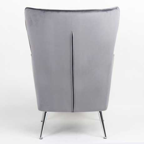 Πολυθρόνα ArteLibre VITTORIA Γκρι Βελούδο 76x79x101cm
