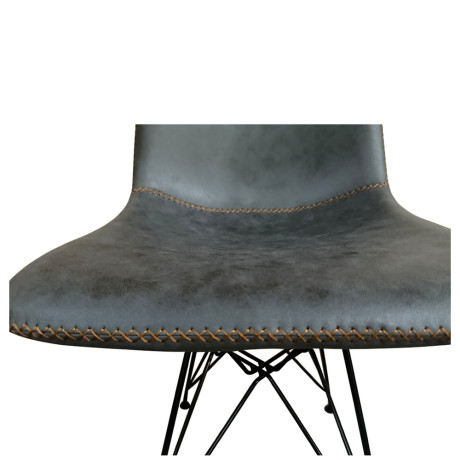 Καρέκλα Τραπεζαρίας ArteLibre SELVA Γκρι/Μαύρο PU/Μέταλλο 43x57x81cm