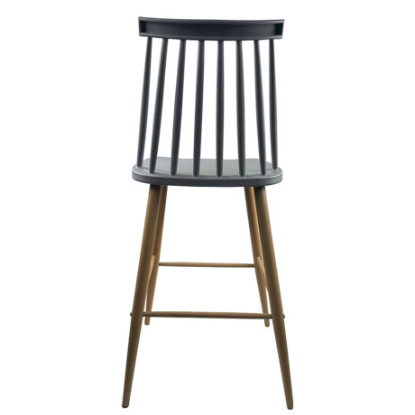 Σκαμπό Bar ArteLibre MARANTA Γκρι/Φυσικό PP/Μέταλλο 45x46x97cm