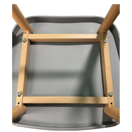 Σκαμπό Bar ArteLibre MARANTA Γκρι/Φυσικό PP/Μέταλλο 45x46x97cm