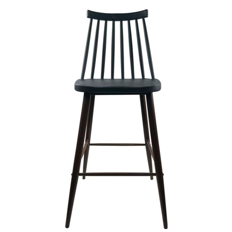 Σκαμπό Bar ArteLibre MARANTA Μαύρο/Καρυδί PP/Μέταλλο 45x46x97cm