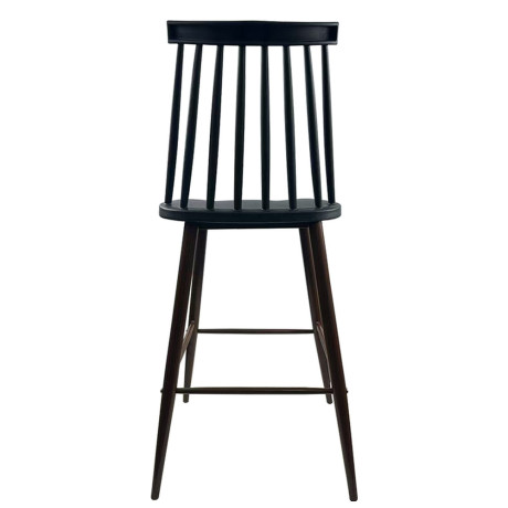 Σκαμπό Bar ArteLibre MARANTA Μαύρο/Καρυδί PP/Μέταλλο 45x46x97cm