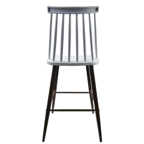 Σκαμπό Bar ArteLibre MARANTA Λευκό/Καρυδί PP/Μέταλλο 45x46x97cm