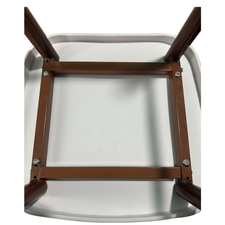 Σκαμπό Bar ArteLibre MARANTA Λευκό/Καρυδί PP/Μέταλλο 45x46x97cm