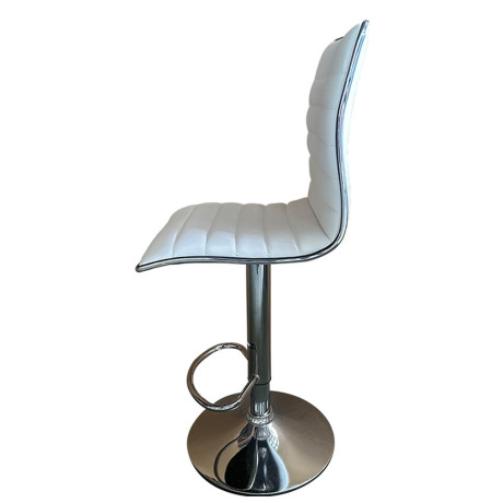 Σκαμπό Bar ArteLibre ENCANTA Λευκό/Χρώμιο PU/Μέταλλο 41x50x59/94-80/115cm