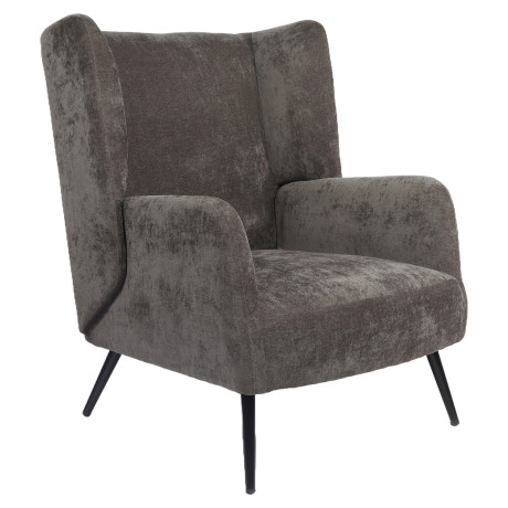 Πολυθρόνα ArteLibre NORA Γκρι Ύφασμα/Μέταλλο 100x80x89cm