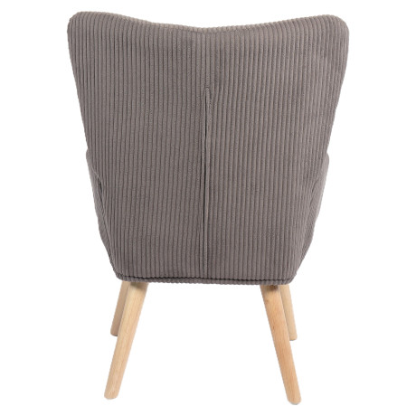Πολυθρόνα ArteLibre LIRA Γκρι Ύφασμα Κοτλέ/Ξύλο 94.5x64x70.5cm