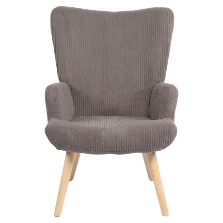 Πολυθρόνα ArteLibre LIRA Γκρι Ύφασμα Κοτλέ/Ξύλο 94.5x64x70.5cm