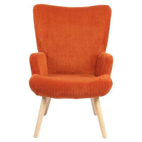 Πολυθρόνα ArteLibre LIRA Σάπιο Μήλο Ύφασμα Κοτλέ/Ξύλο 94.5x64x70.5cm