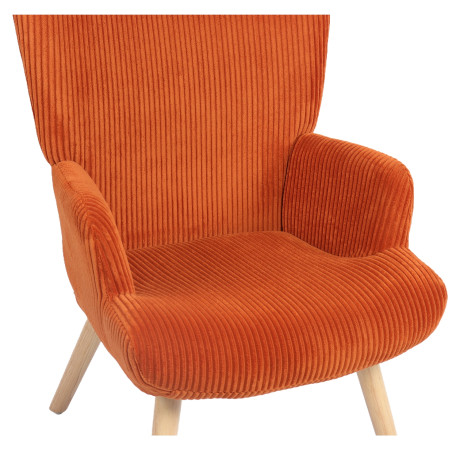 Πολυθρόνα ArteLibre LIRA Σάπιο Μήλο Ύφασμα Κοτλέ/Ξύλο 94.5x64x70.5cm