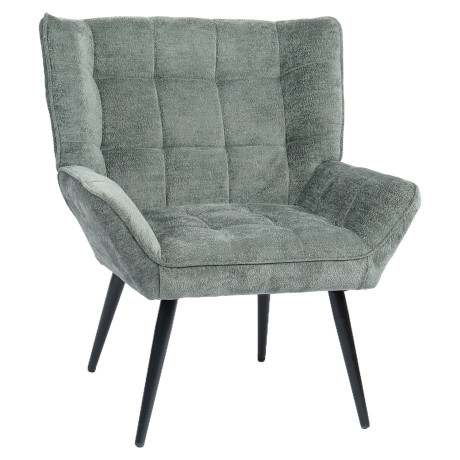 Πολυθρόνα ArteLibre TIVA Πράσινο Ύφασμα Σενίλ/Μέταλλο 84x78x77cm