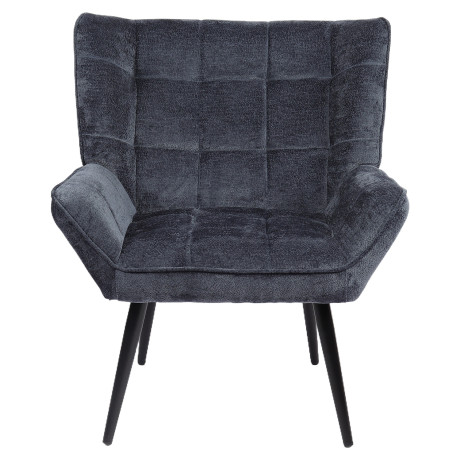 Πολυθρόνα ArteLibre TIVA Μπλε Ύφασμα Σενίλ/Μέταλλο 84x78x77cm