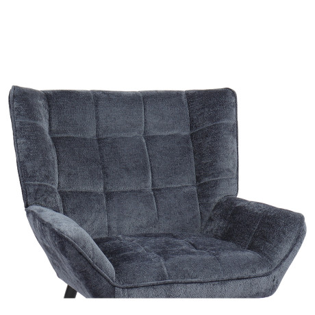 Πολυθρόνα ArteLibre TIVA Μπλε Ύφασμα Σενίλ/Μέταλλο 84x78x77cm