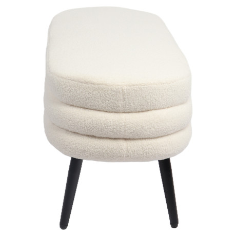 Παγκάκι Ottoman ArteLibre TONDO Λευκό Ύφασμα Teddy/Μέταλλο 42x112x44cm