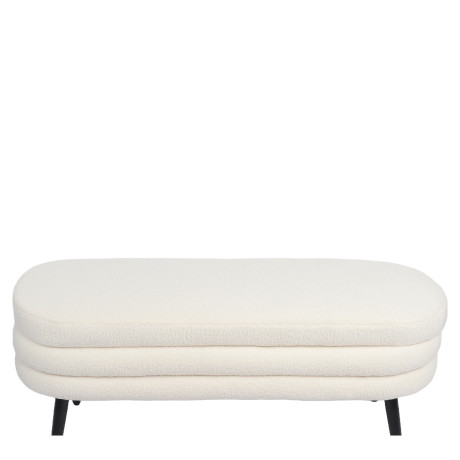 Παγκάκι Ottoman ArteLibre TONDO Λευκό Ύφασμα Teddy/Μέταλλο 42x112x44cm