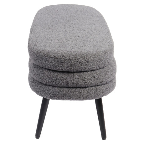 Παγκάκι Ottoman ArteLibre TONDO Γκρι Ύφασμα Teddy/Μέταλλο 42x112x44cm