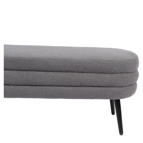 Παγκάκι Ottoman ArteLibre TONDO Γκρι Ύφασμα Teddy/Μέταλλο 42x112x44cm