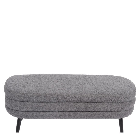 Παγκάκι Ottoman ArteLibre TONDO Γκρι Ύφασμα Teddy/Μέταλλο 42x112x44cm