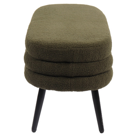 Παγκάκι Ottoman ArteLibre TONDO Πράσινο Ύφασμα Teddy/Μέταλλο 42x112x44cm